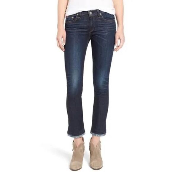 Rag & Bone Crop Serrano mid Rise Jeans 26 Dark Wash Denim - Picture 1 of 10